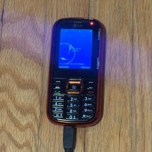 LG Rumour 2 LG-CX265 Orange Red QWERTY Slider Cell Phone CDMA Vintage -READ